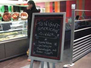 A sign in INSEAD's cafeteria on Inauguration Day - for the Americans!