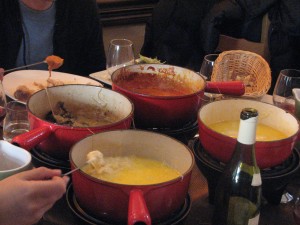 Some fondues at the restaurant