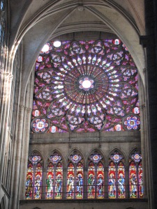 Stained glass in the middle of the cathedral