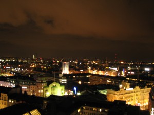 Helsinki at night.